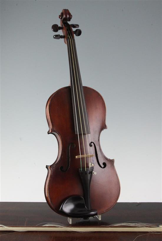 A violin, probably by F.W. Chanot, London 1900, after G. Guarneri